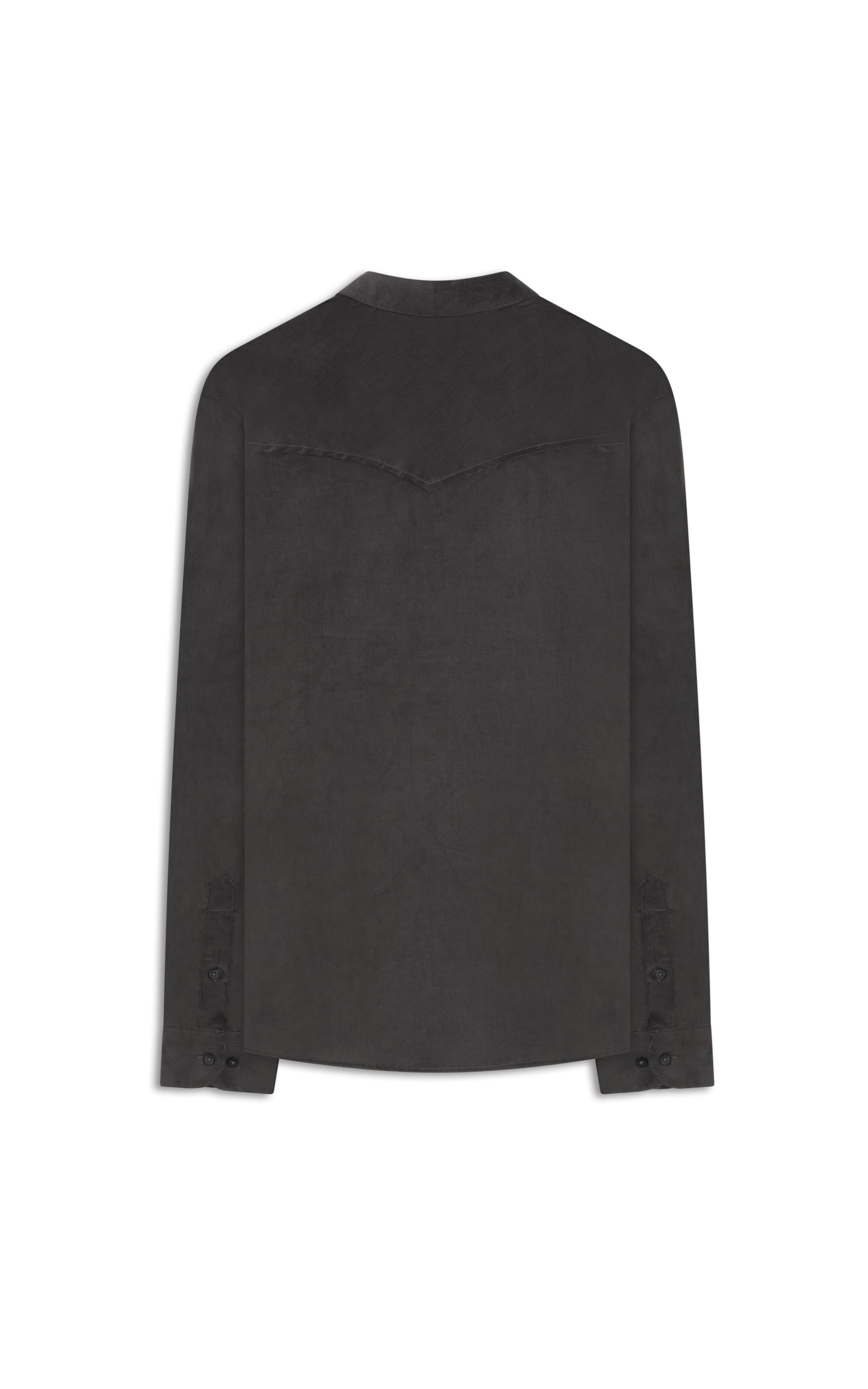 Camisa Veludo Lisa Slim Anat Grafite