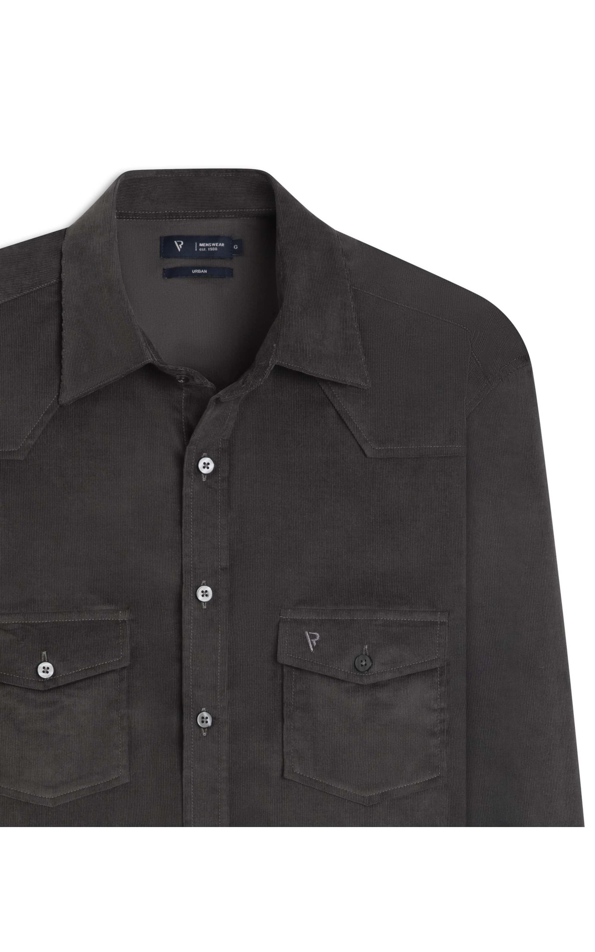 Camisa Veludo Lisa Slim Anat Grafite