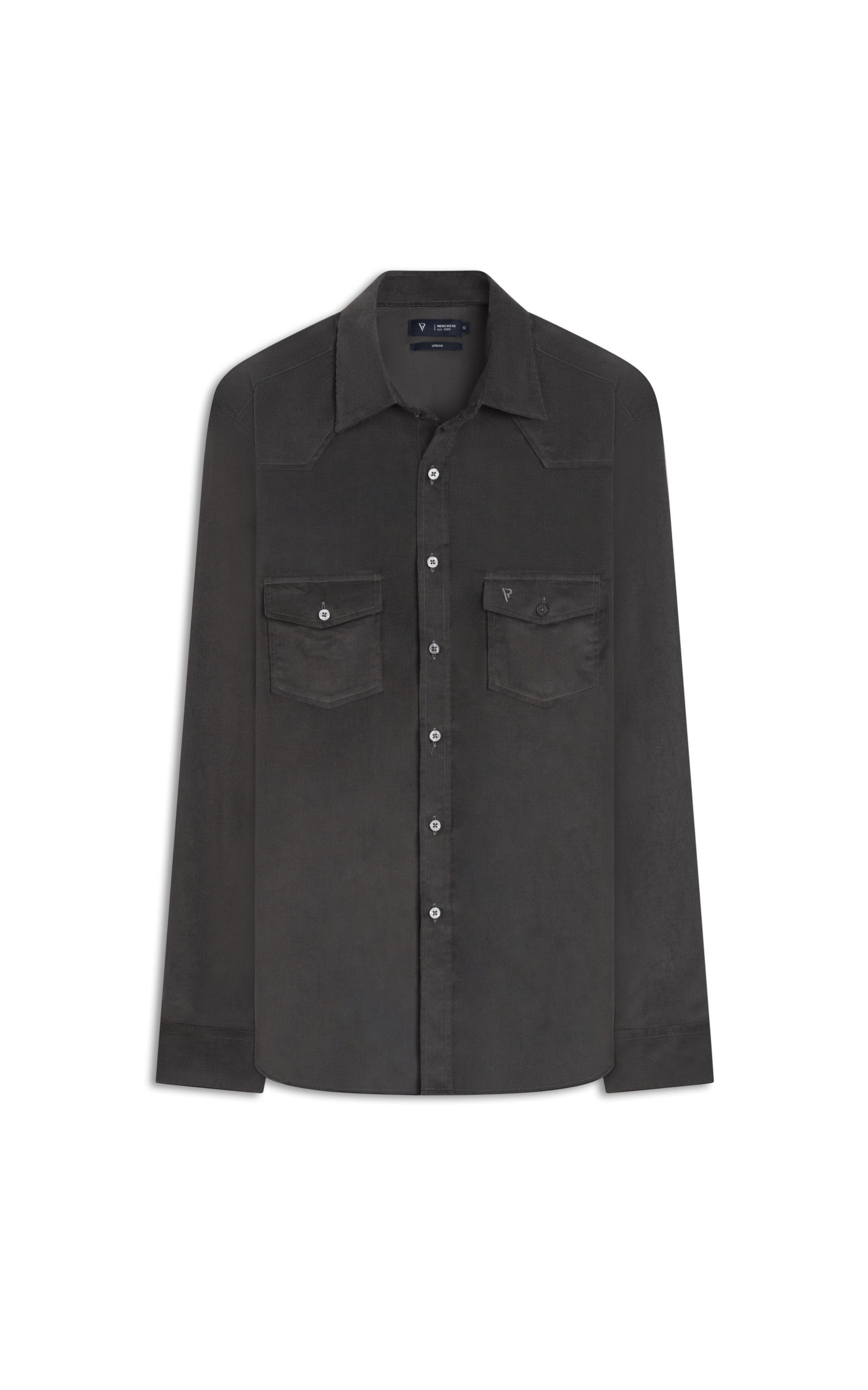 Camisa Veludo Lisa Slim Anat Grafite