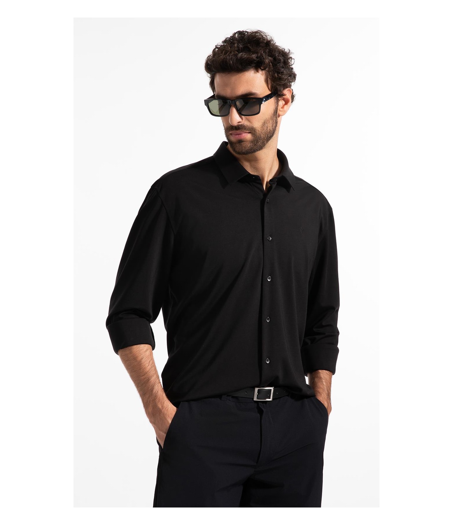 Camisa Visco Nylon Slim Fussioned Ml Preto