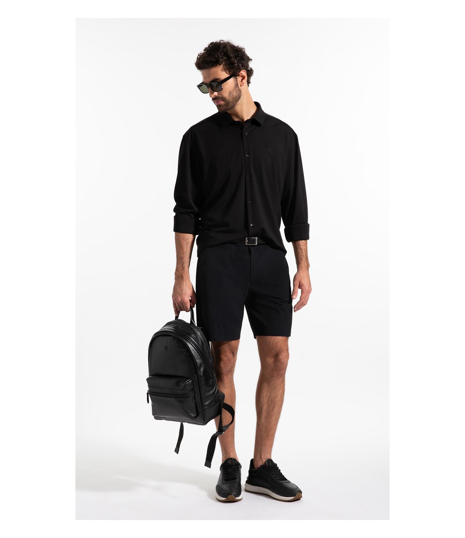 Camisa Visco Nylon Slim Fussioned Ml Preto