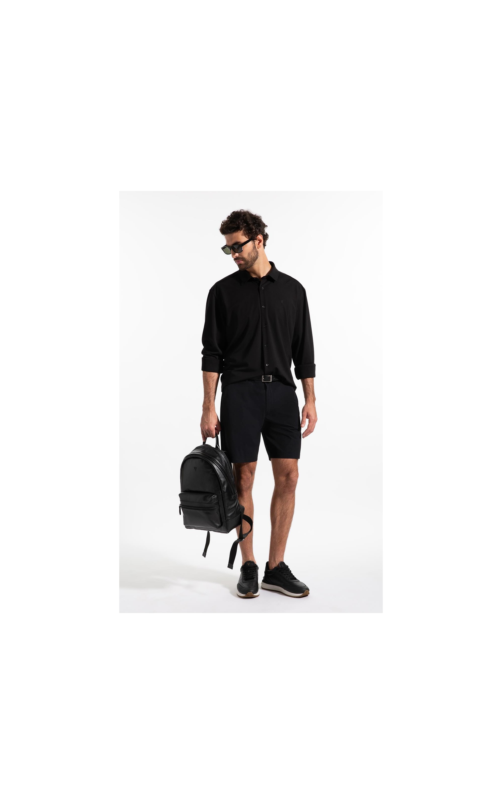 Camisa Visco Nylon Slim Fussioned Ml Preto