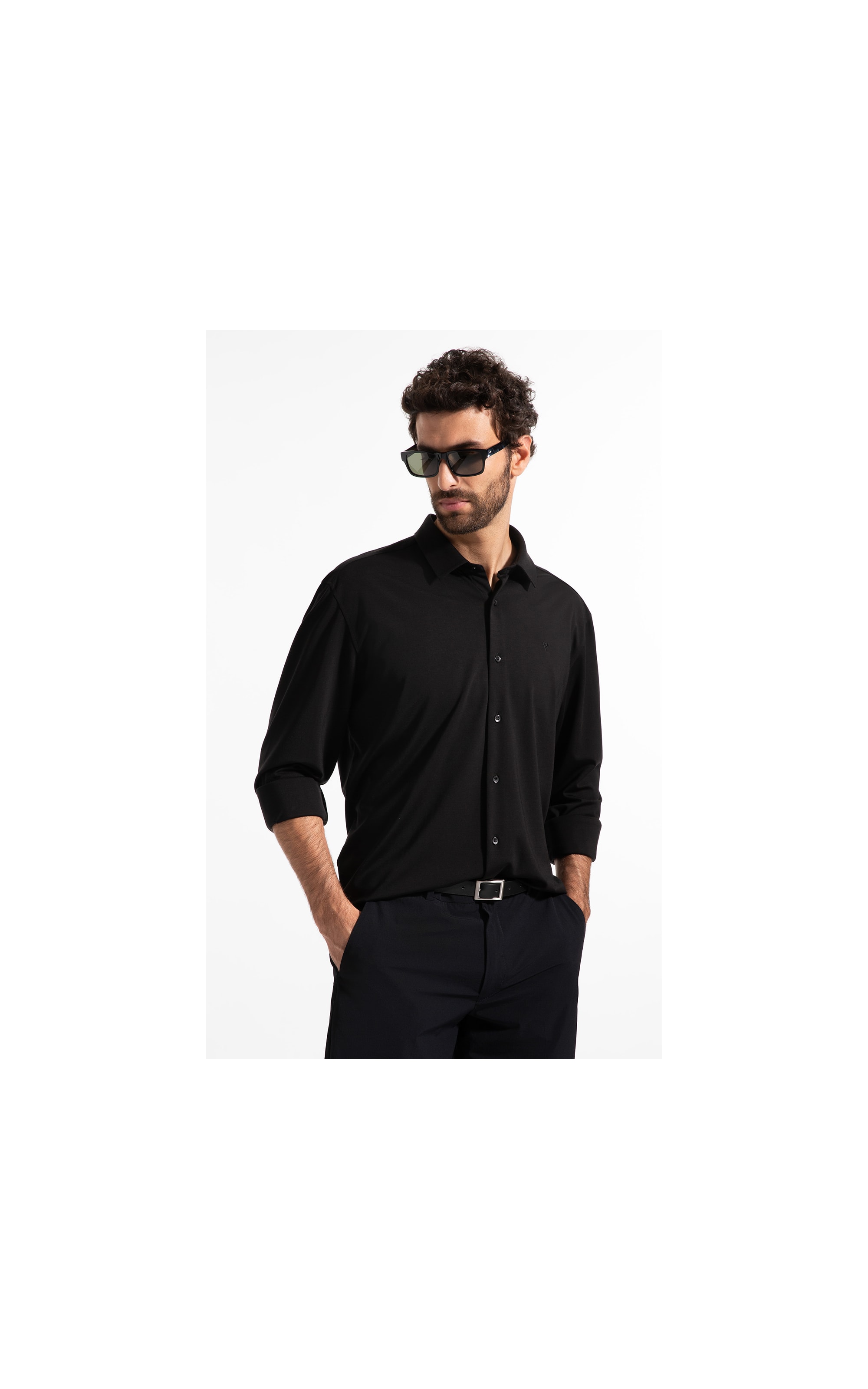 Camisa Visco Nylon Slim Fussioned Ml Preto