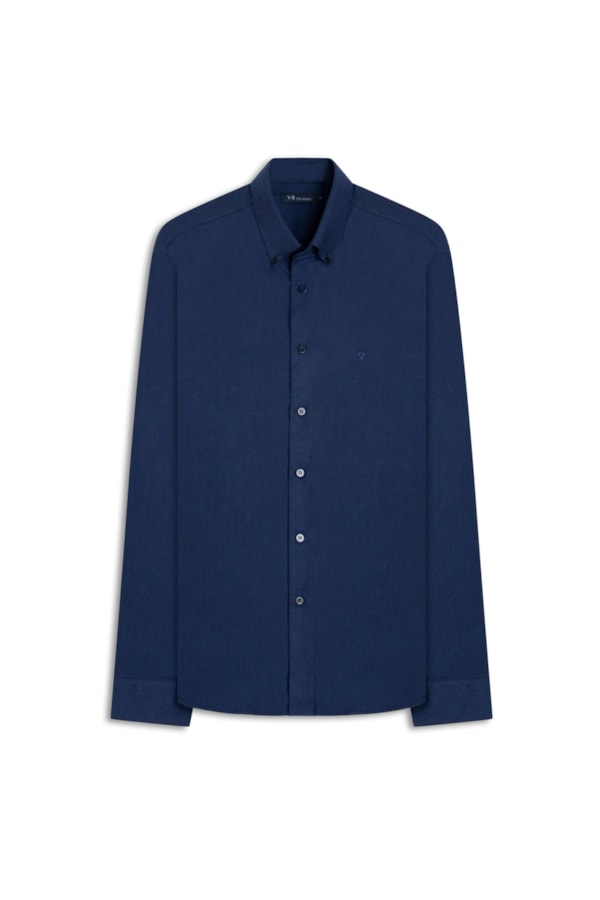 Camisa Wool Touch Chevron Anatomic Dark Navy