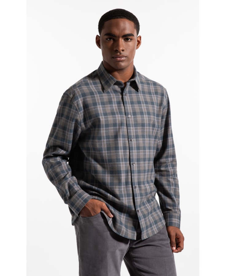 Camisa Wool Touch Ft Hobe Classic Irish Ml Grafite