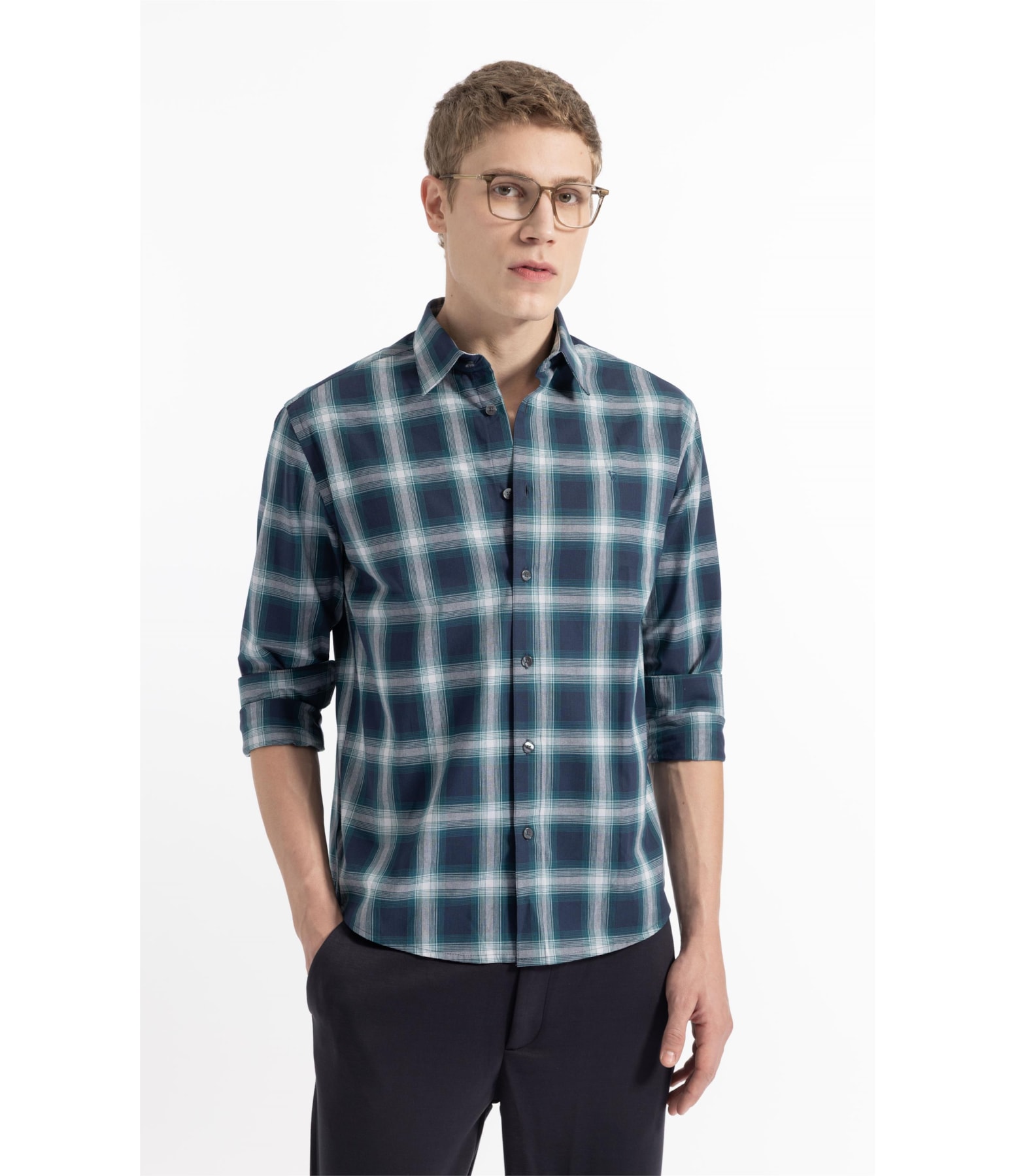 Camisa Wool Touch Renn Classic Irish Ml Petroleo