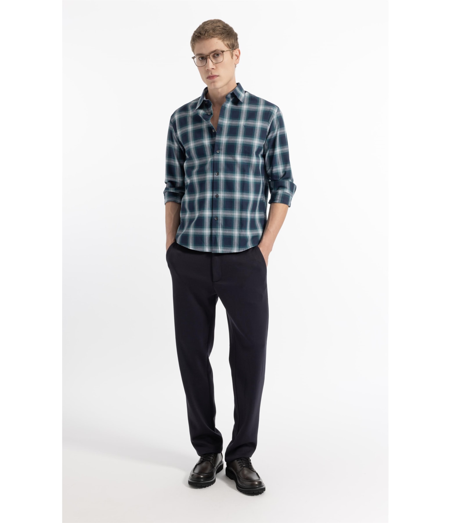 Camisa Wool Touch Renn Classic Irish Ml Petroleo