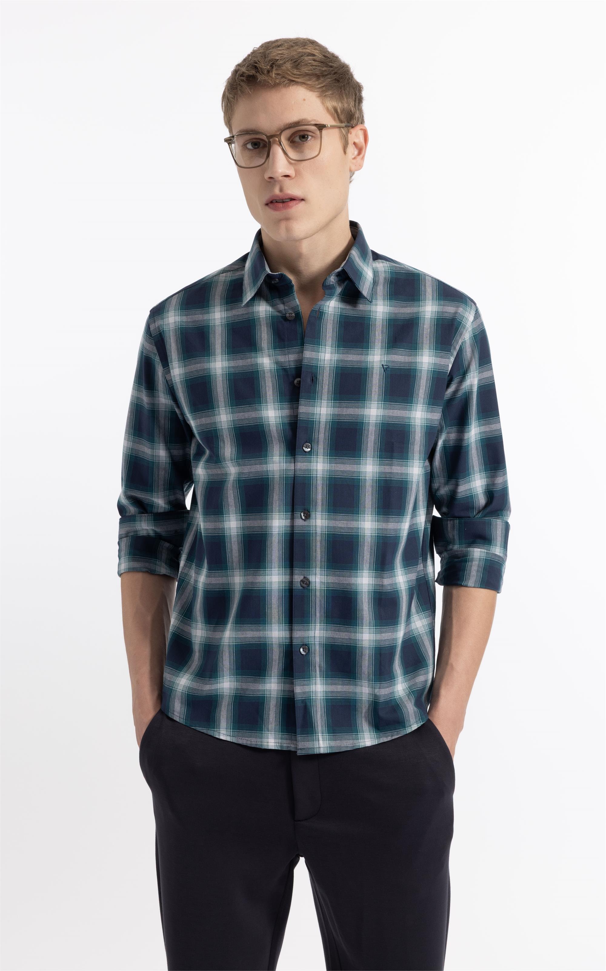 Camisa Wool Touch Renn Classic Irish Ml Petroleo