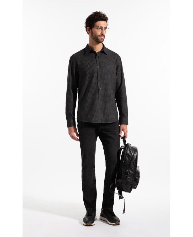 Camisa Woolt Ouch Oslo Plaid Classic Irish Ml Grafite