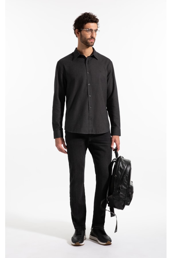 Camisa Woolt Ouch Oslo Plaid Classic Irish Ml Grafite