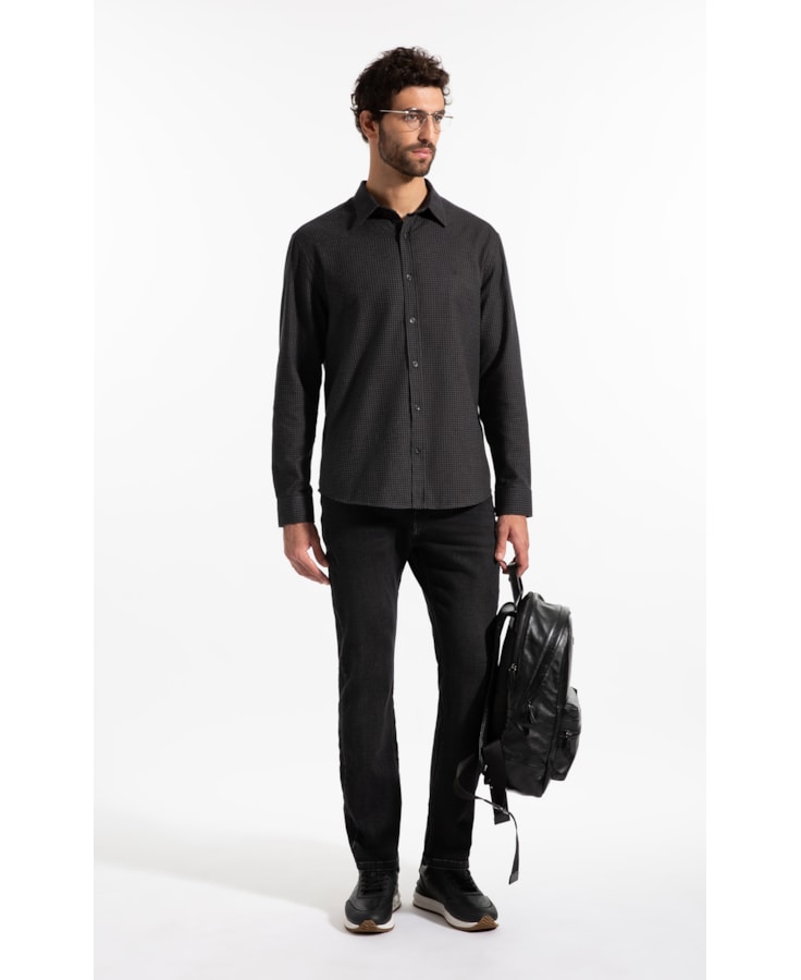 Camisa Woolt Ouch Oslo Plaid Classic Irish Ml Grafite