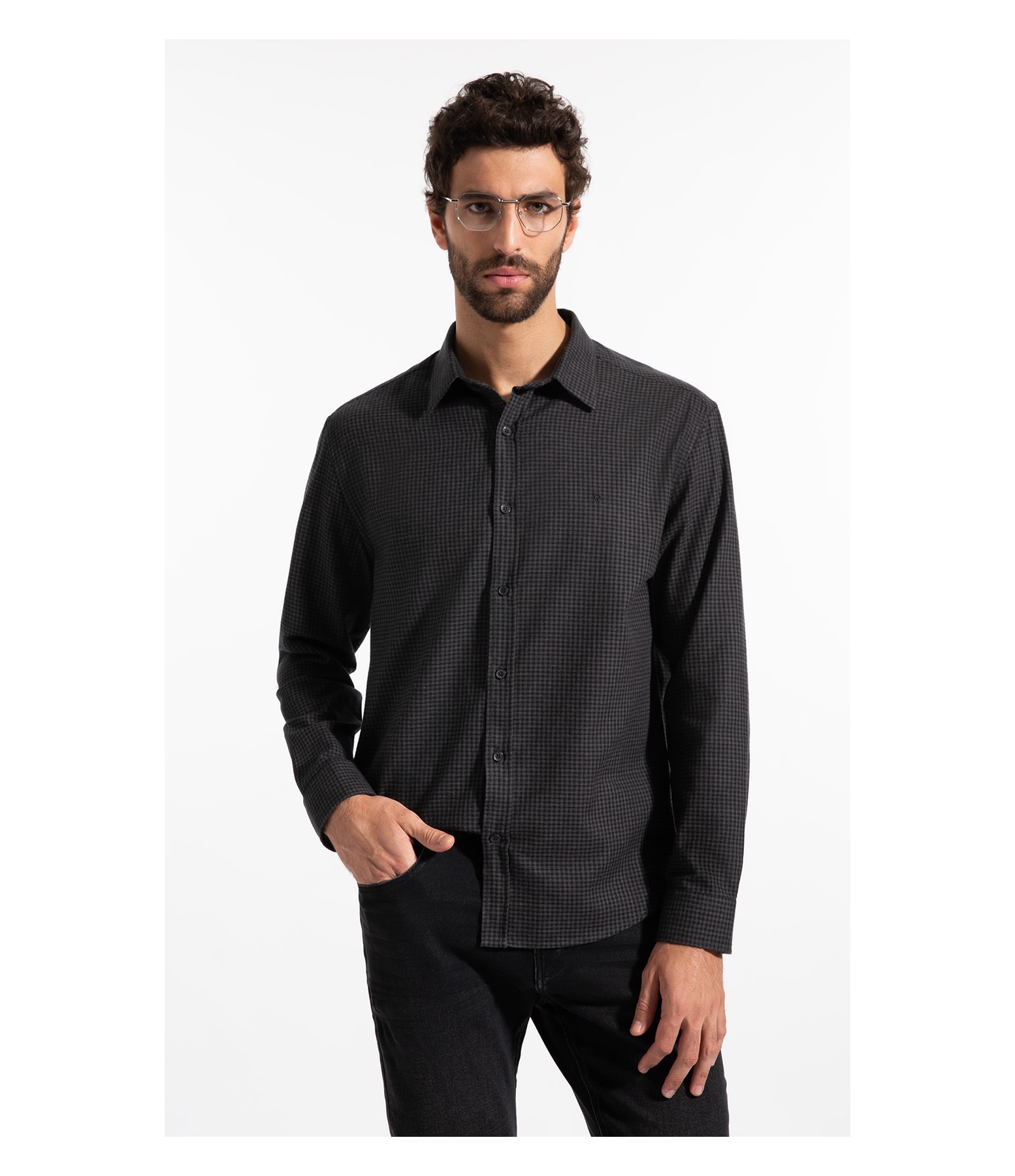 Camisa Woolt Ouch Oslo Plaid Classic Irish Ml Grafite