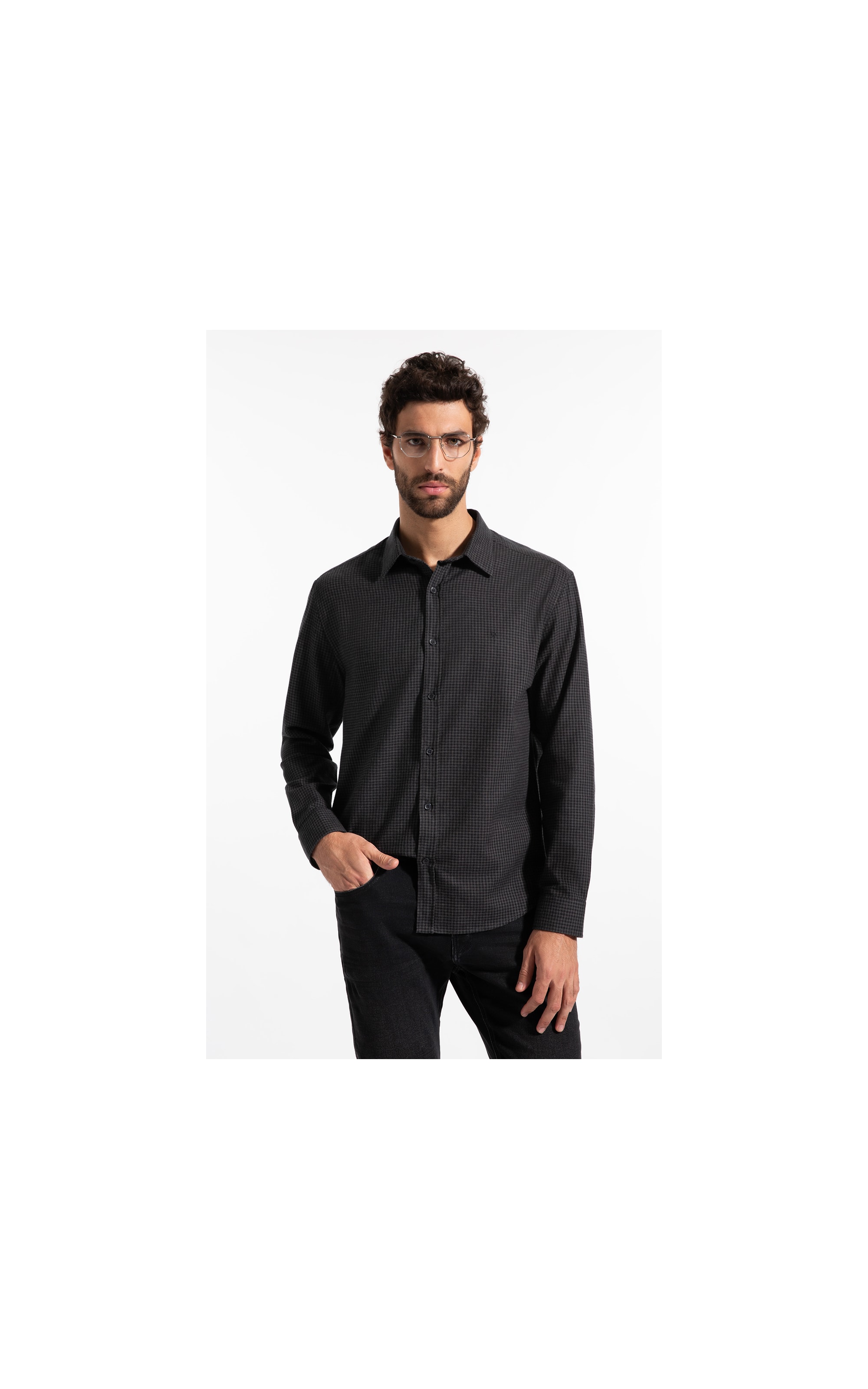 Camisa Woolt Ouch Oslo Plaid Classic Irish Ml Grafite