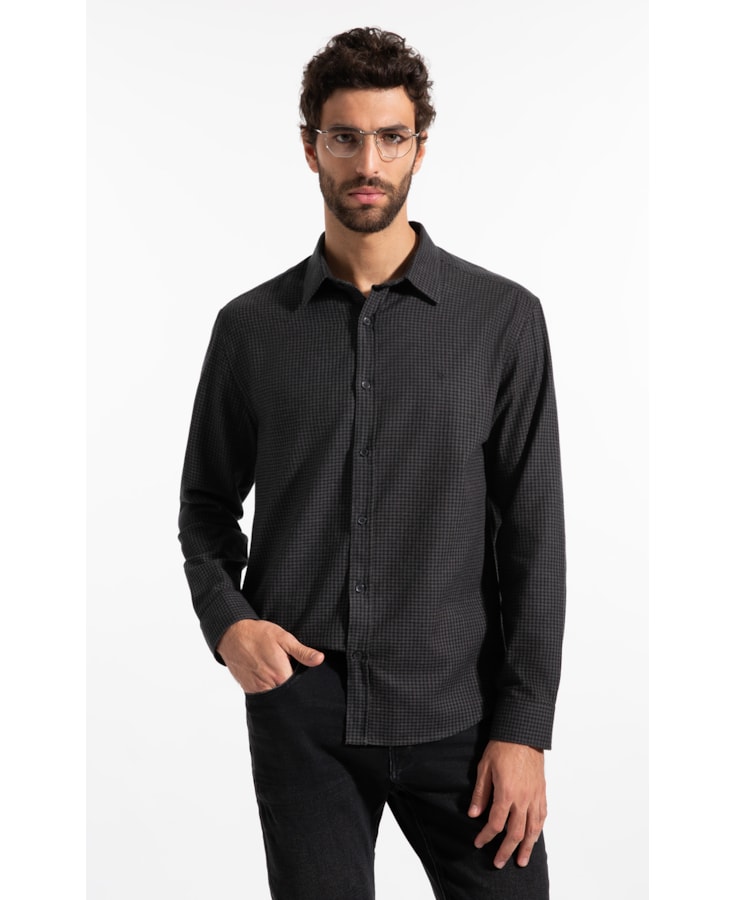 Camisa Woolt Ouch Oslo Plaid Classic Irish Ml Grafite