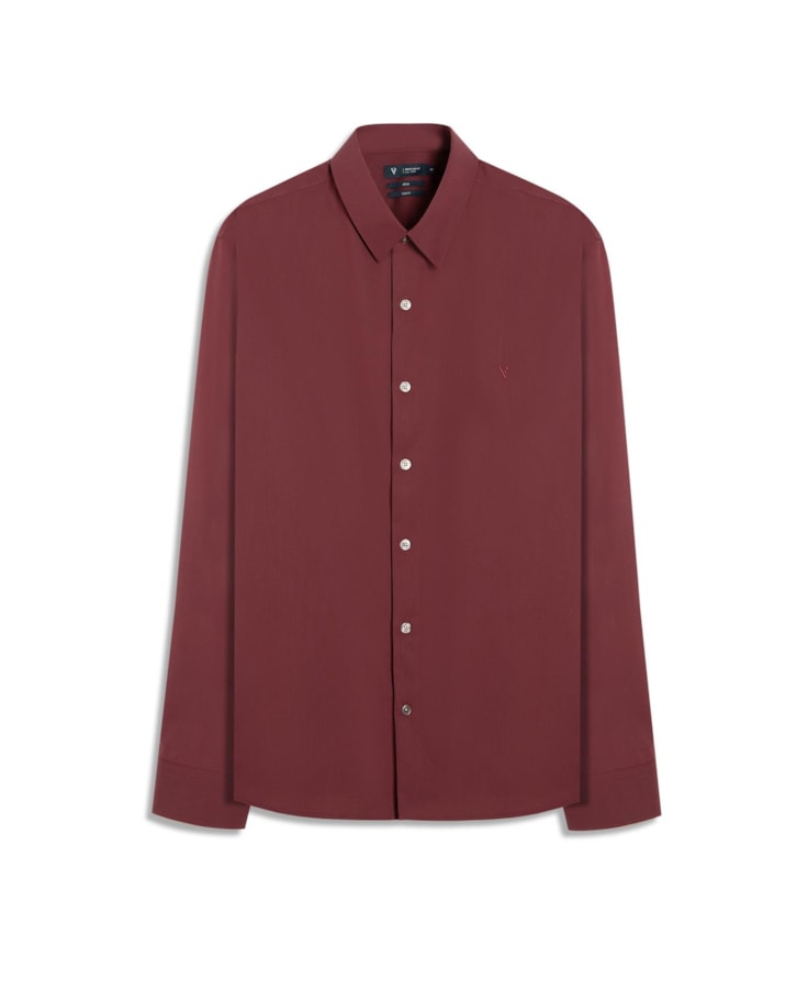 Camisa Wrinckle Cotton Slim Pirlo Bordeaux