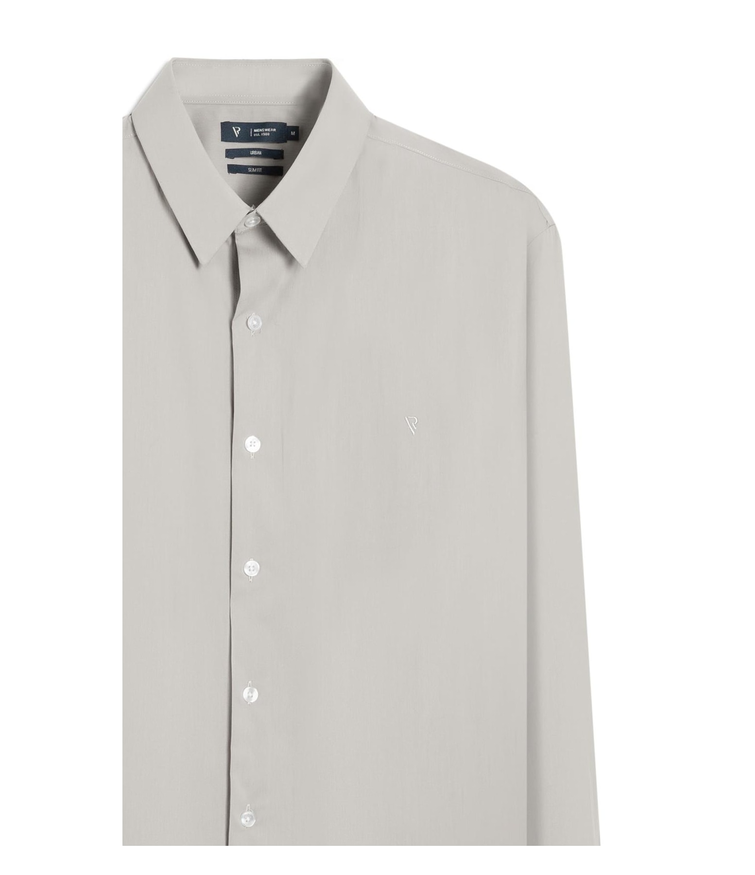 Camisa Wrinckle Cotton Slim Pirlo Cinza Medio