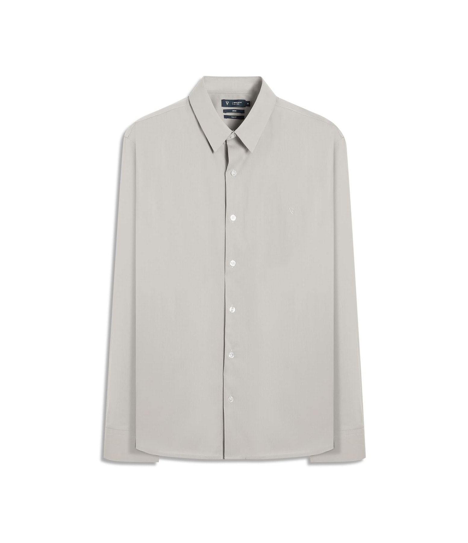 Camisa Wrinckle Cotton Slim Pirlo Cinza Medio
