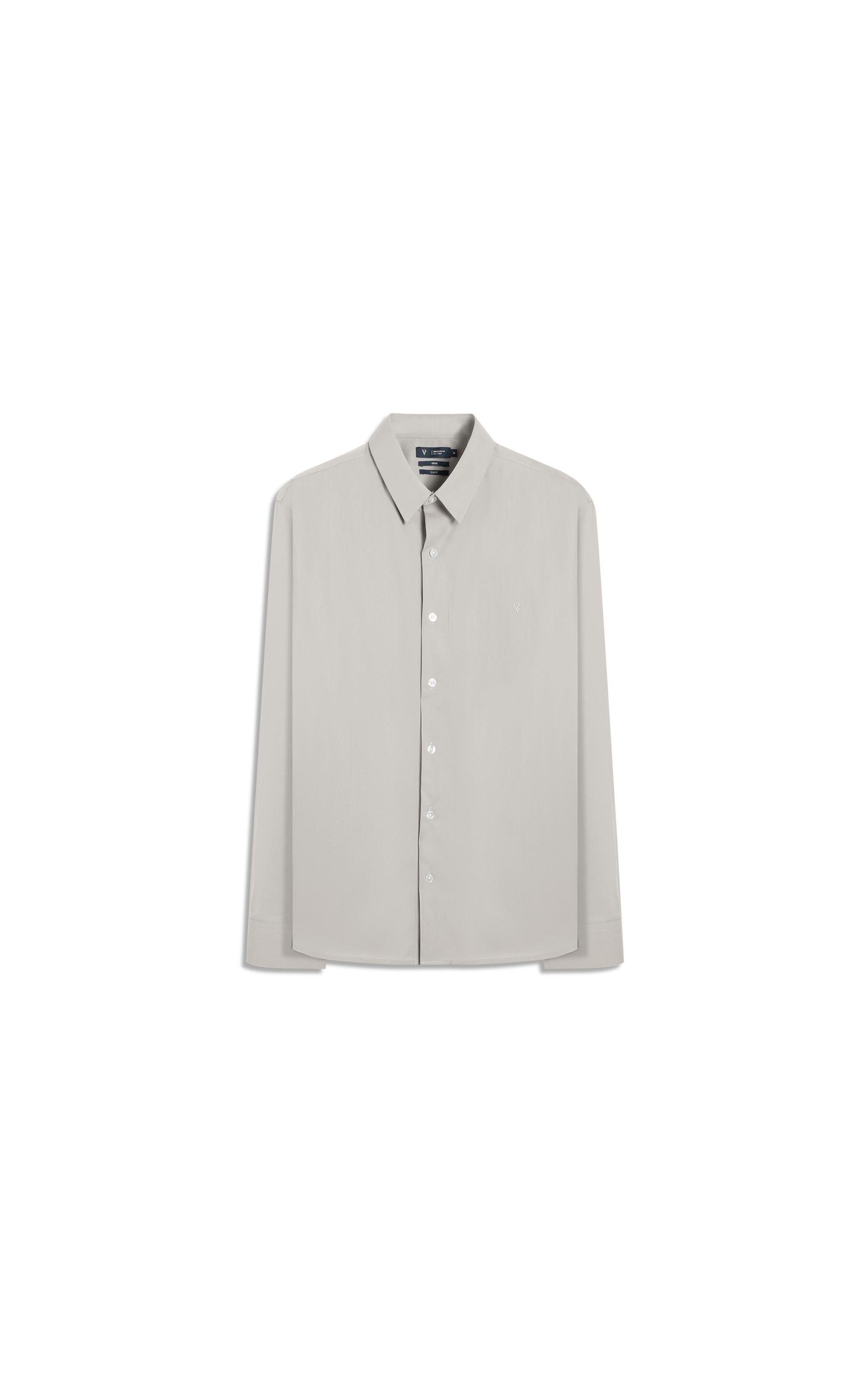 Camisa Wrinckle Cotton Slim Pirlo Cinza Medio