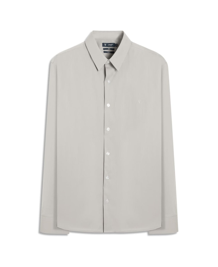 Camisa Wrinckle Cotton Slim Pirlo Cinza Medio