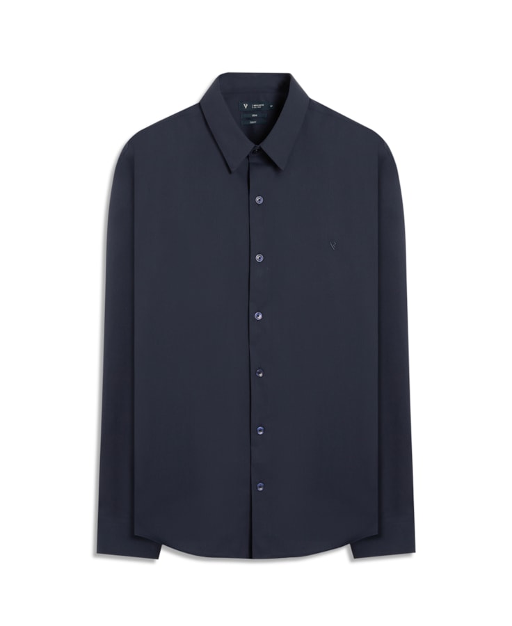 Camisa Wrinckle Cotton Slim Pirlo Dark Navy