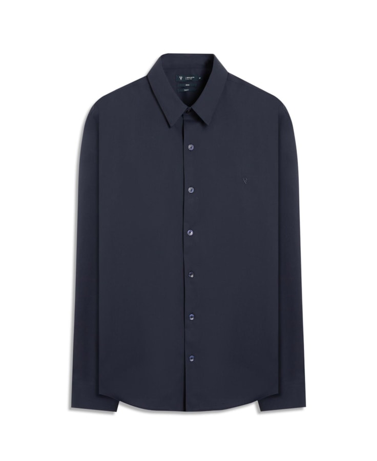 Camisa Wrinckle Cotton Slim Pirlo Dark Navy