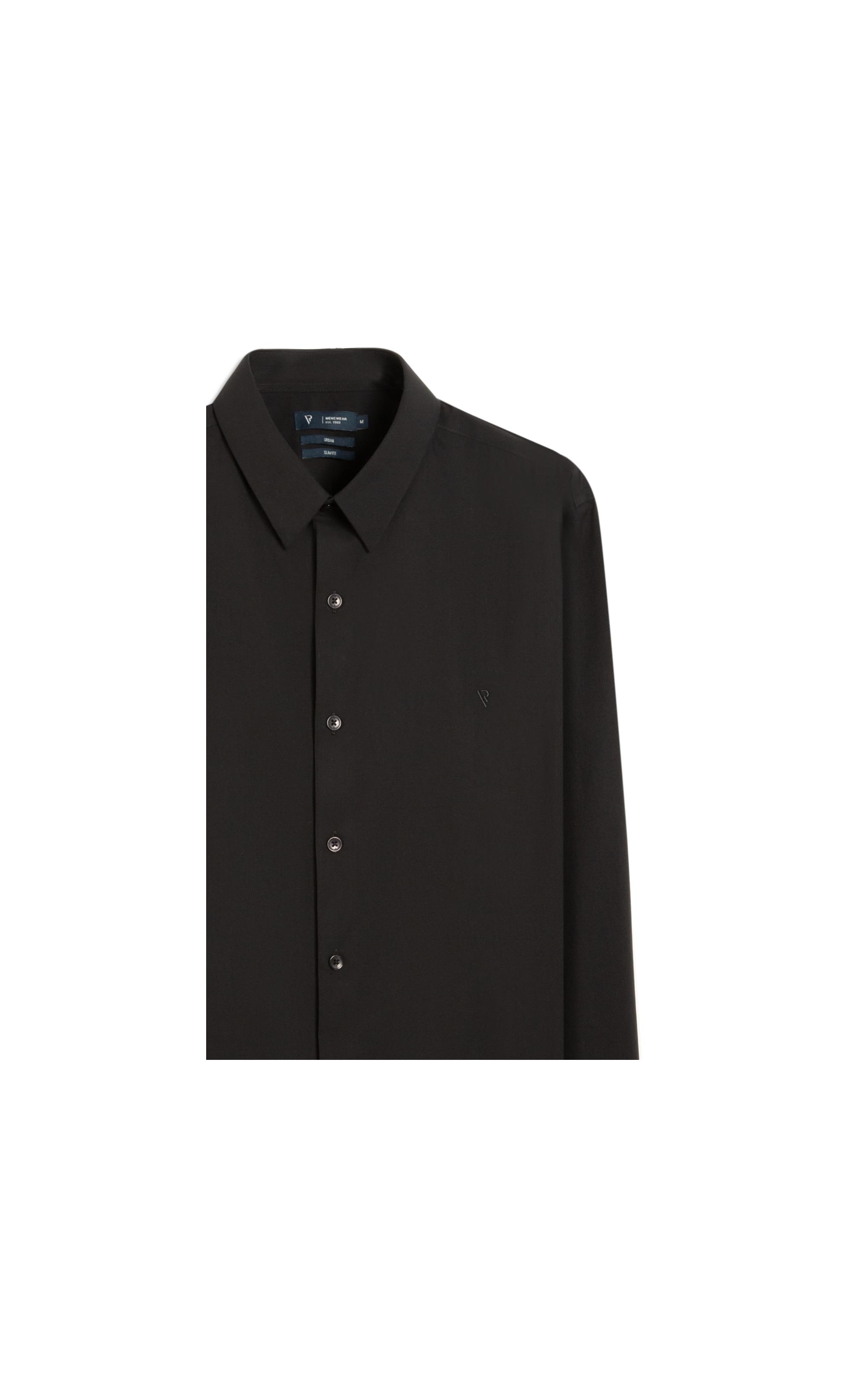 Camisa Wrinckle Cotton Slim Pirlo Preto