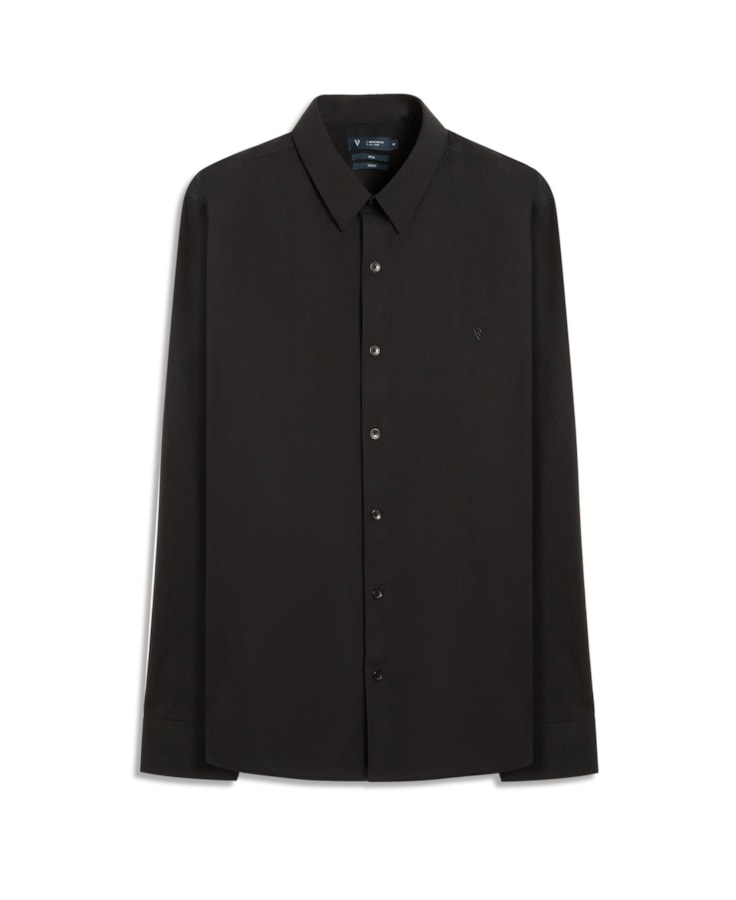 Camisa Wrinckle Cotton Slim Pirlo Preto
