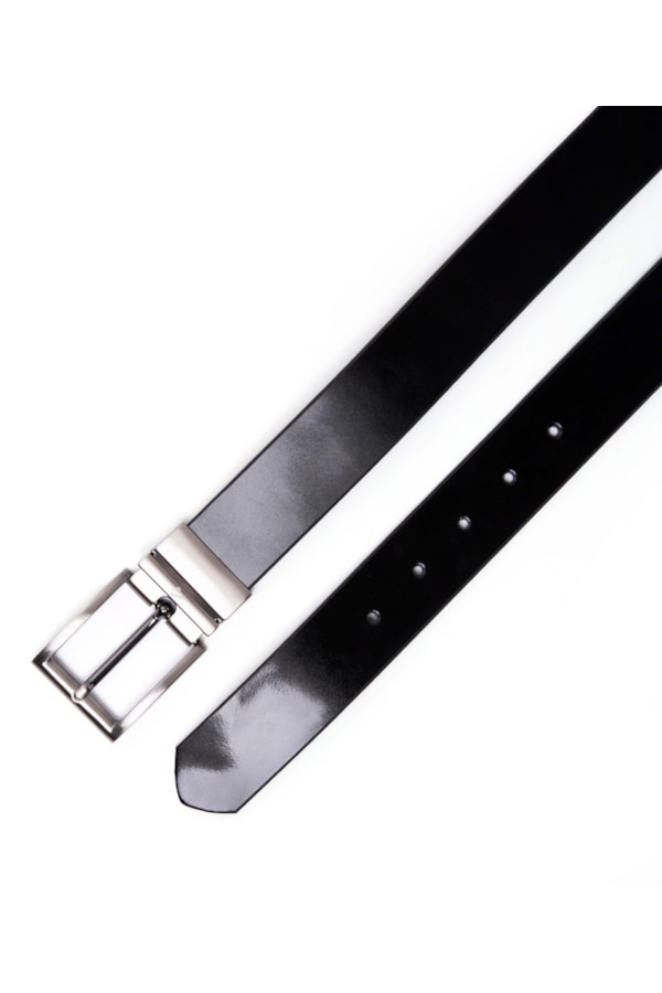 Cinto Couro Dupla Face Box Preto