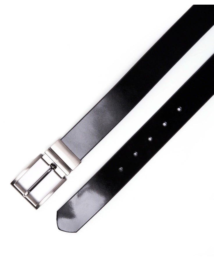 Cinto Couro Dupla Face Box Preto