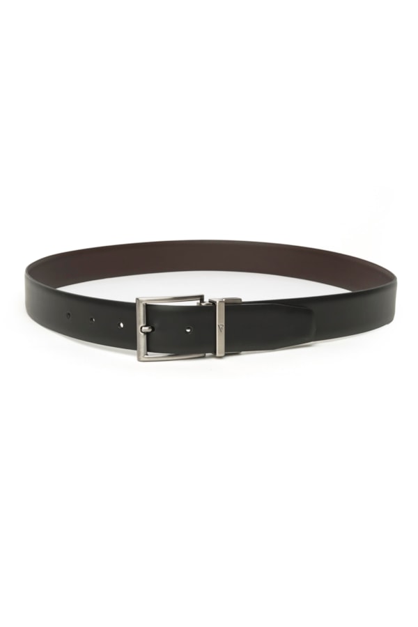 Cinto Dupla Face Box Fosco Couro Preto
