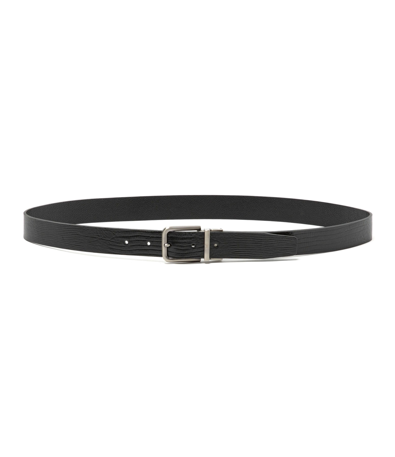 Cinto Dupla Face Couro Lizard Preto