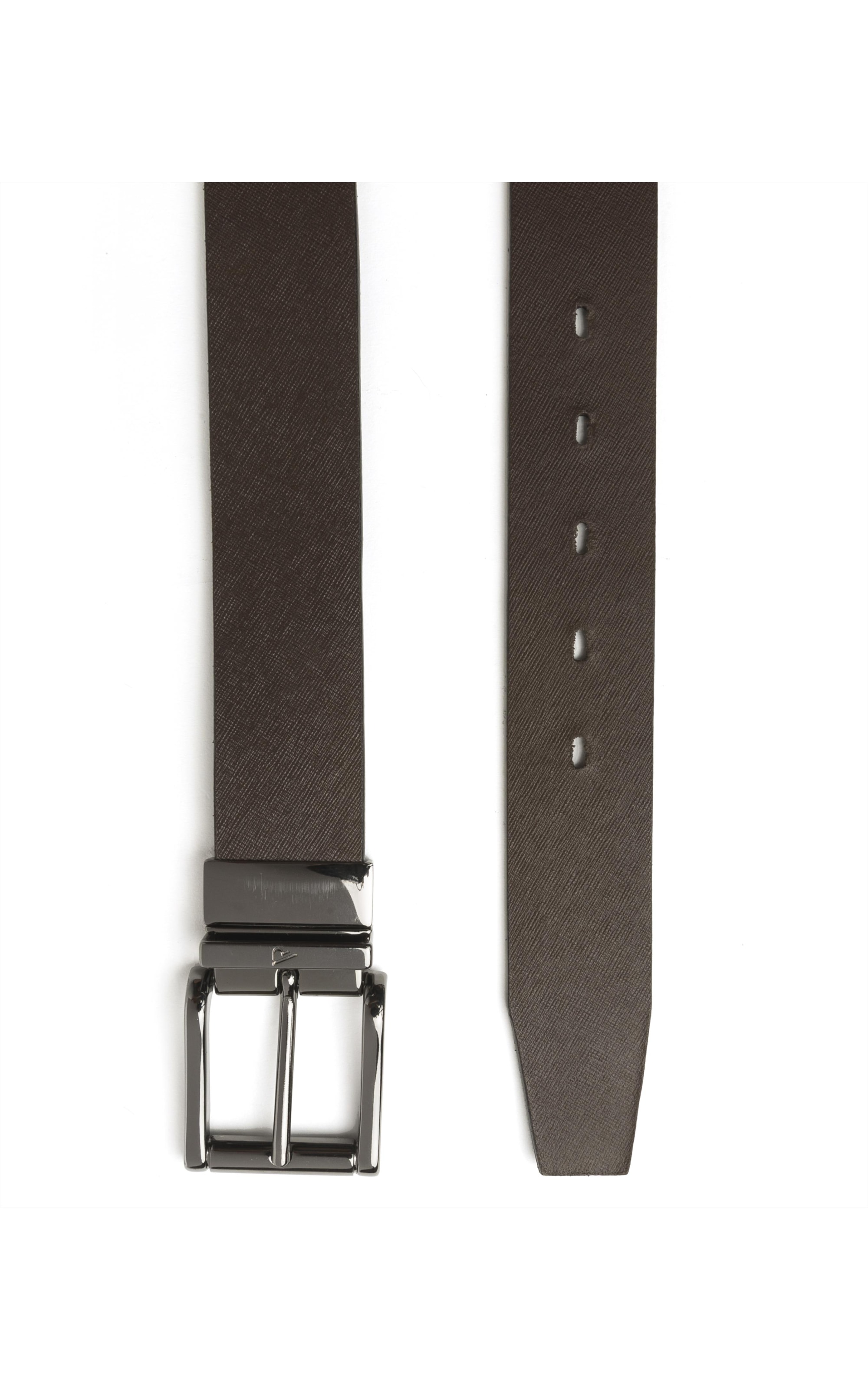 Cinto Dupla Face Couro Safiano Preto