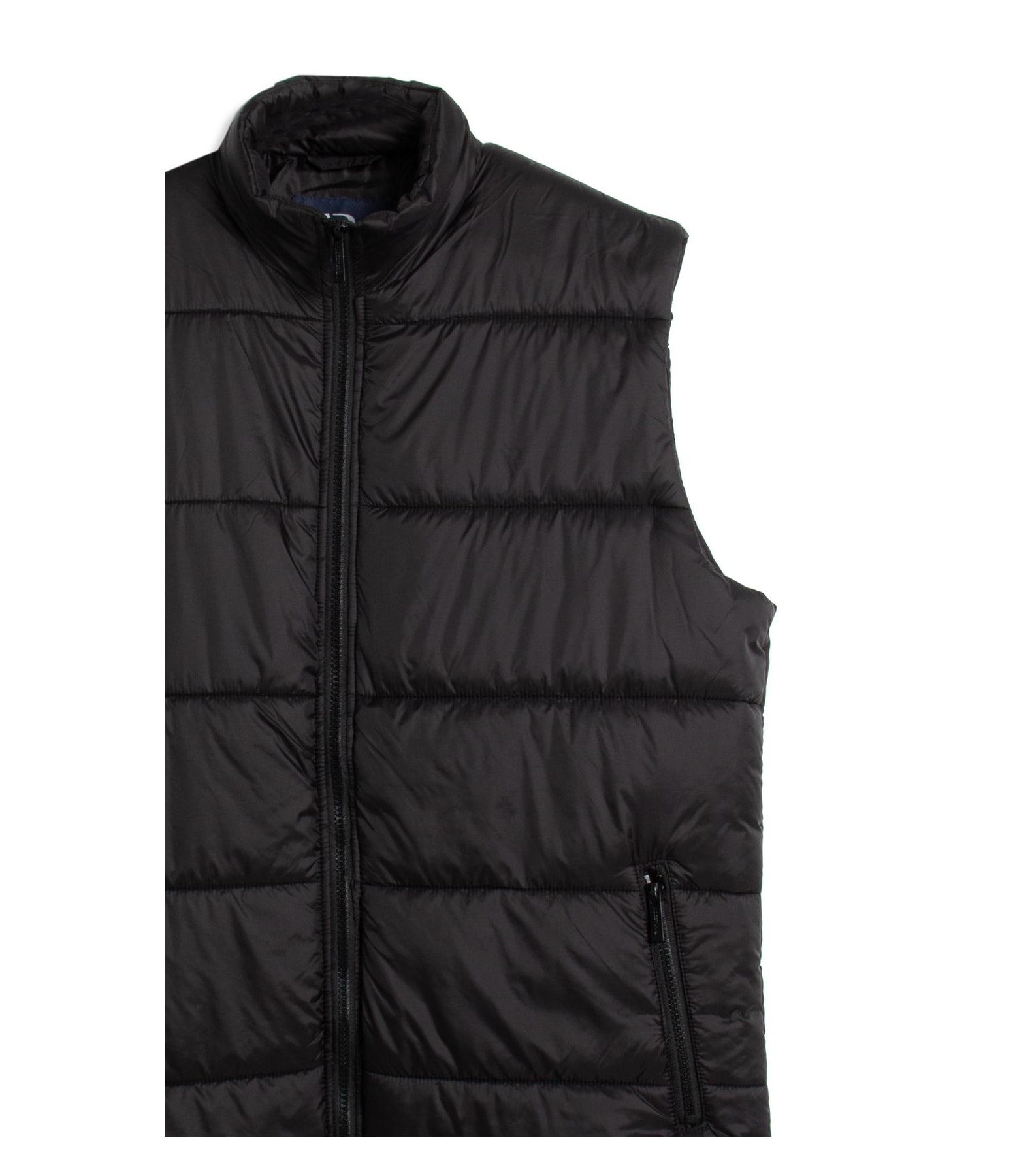 Colete Puffer Bolsos Laterais Preto
