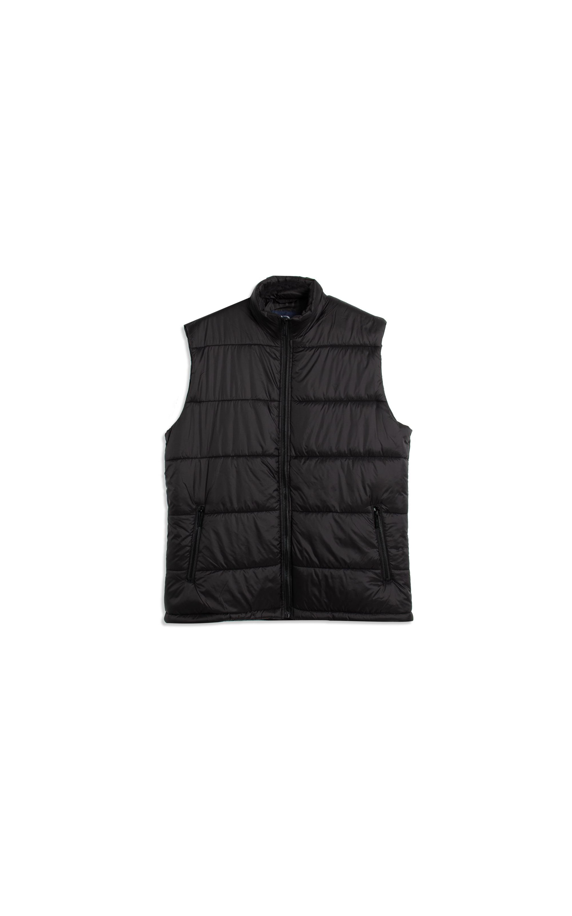 Colete Puffer Bolsos Laterais Preto