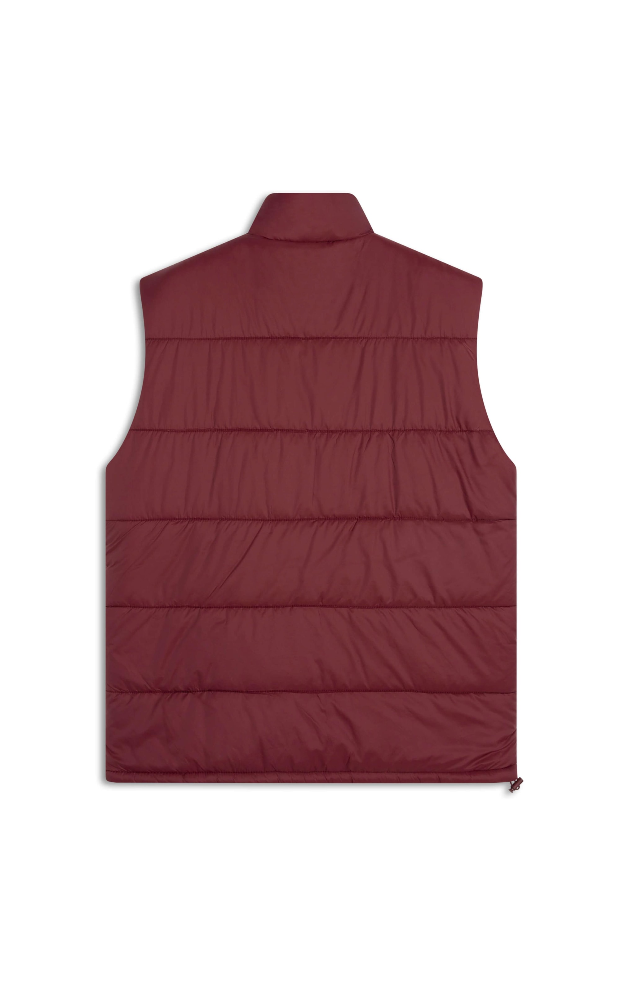 Colete Puffer Com Bolsos Laterais Bordeaux