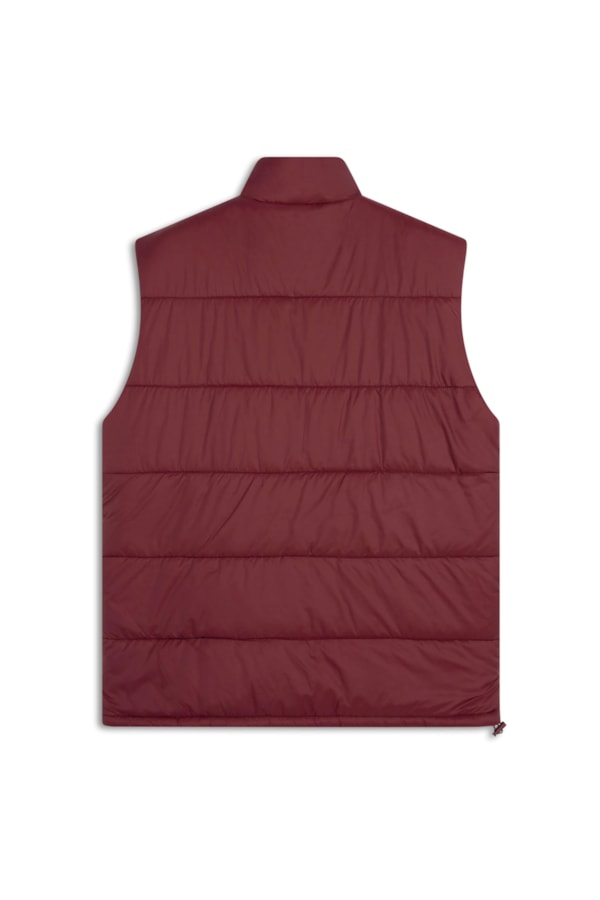 Colete Puffer Com Bolsos Laterais Bordeaux