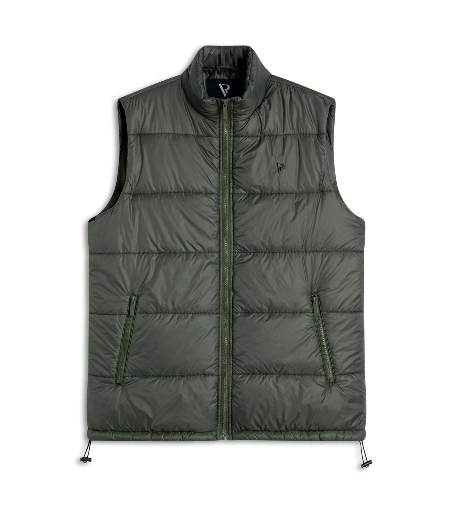 Colete Puffer Com Bolsos Laterais Musgo