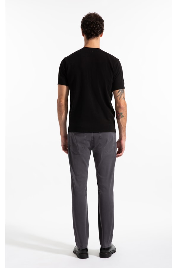Color Rib Plus (Slim) 5 Pockets Cinza Medio