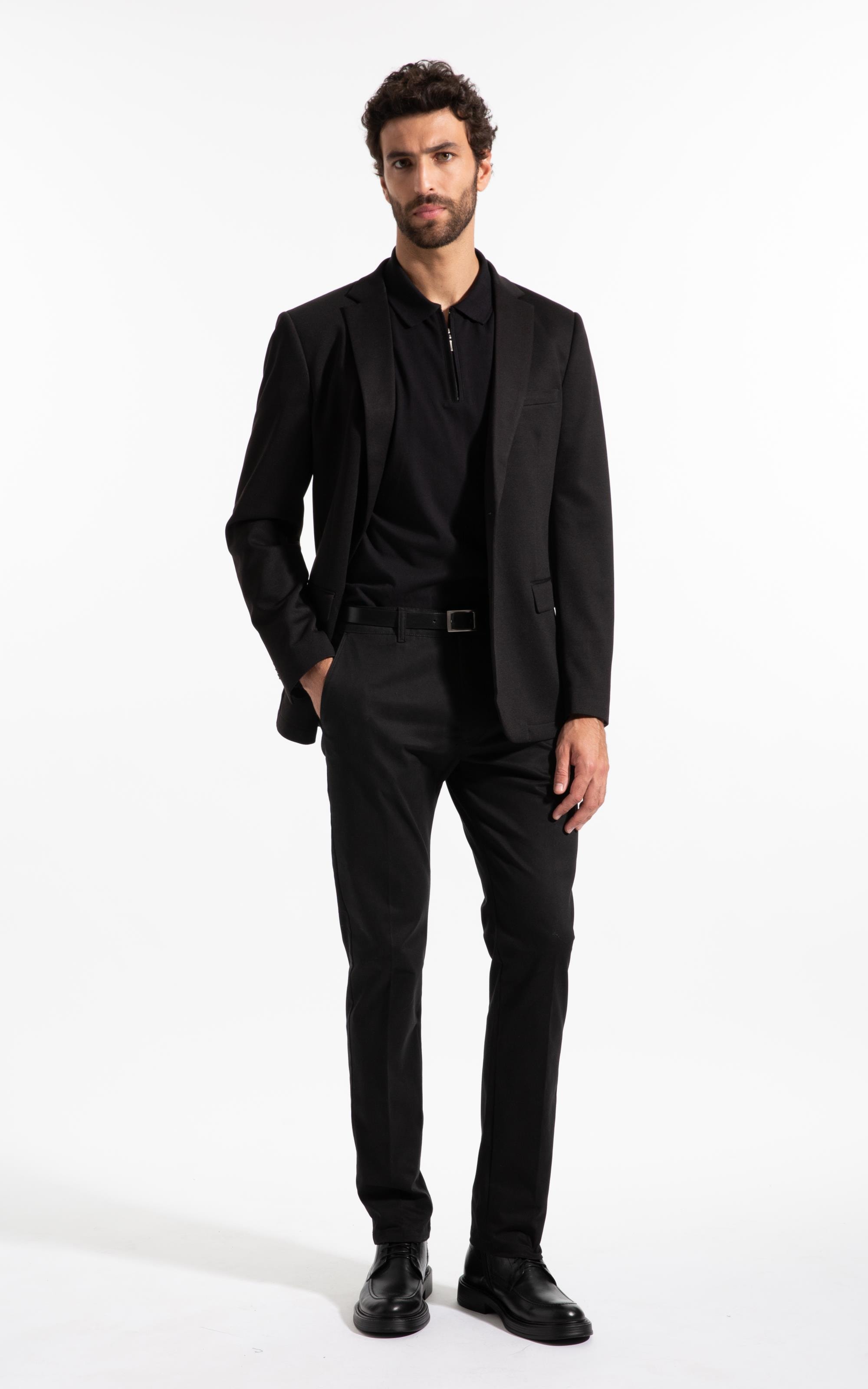 Color Twill Piece Dye Chino Preto Fosco