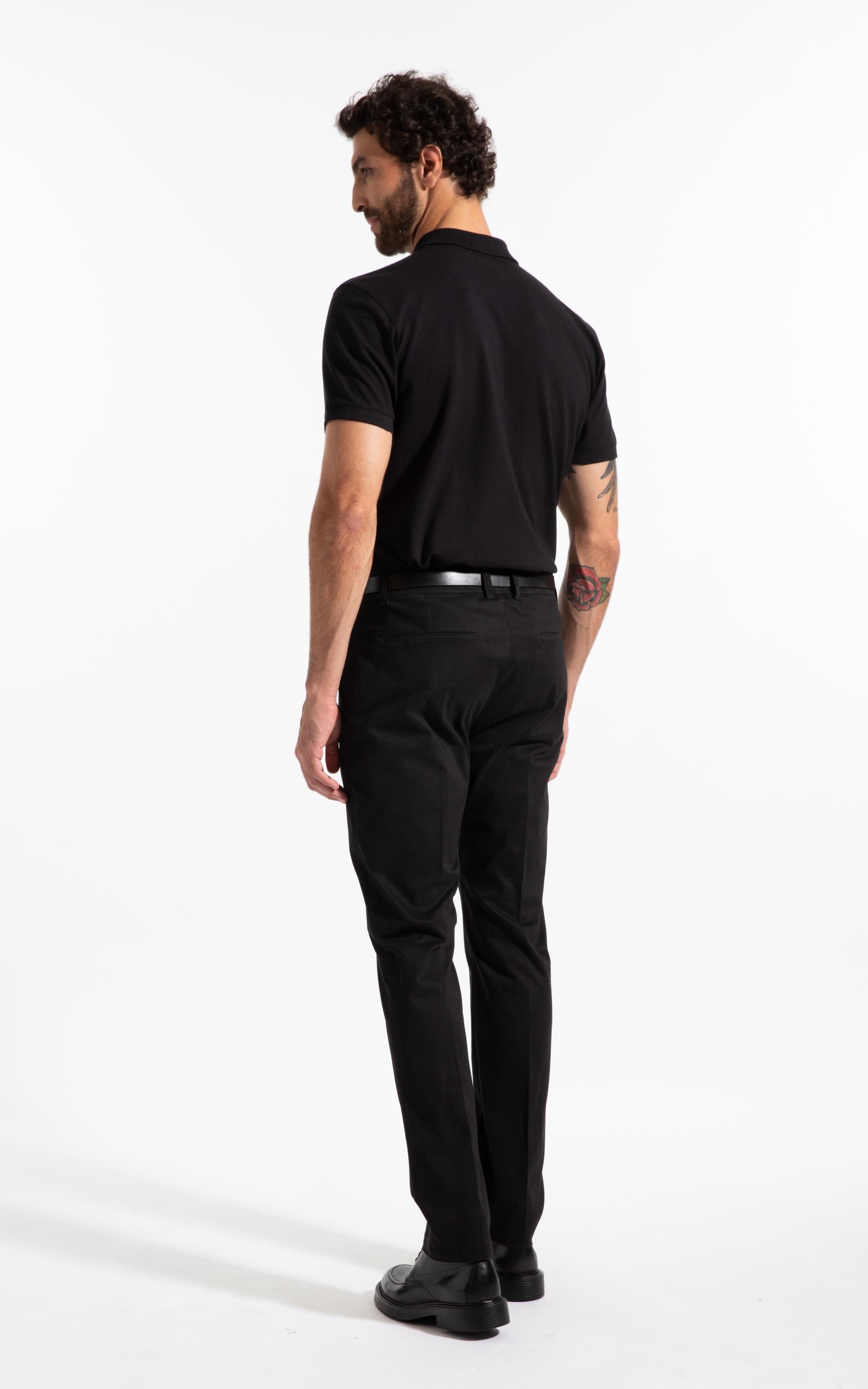 Color Twill Piece Dye Chino Preto Fosco