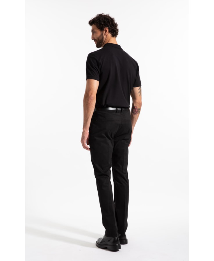 Color Twill Piece Dye Chino Preto Fosco