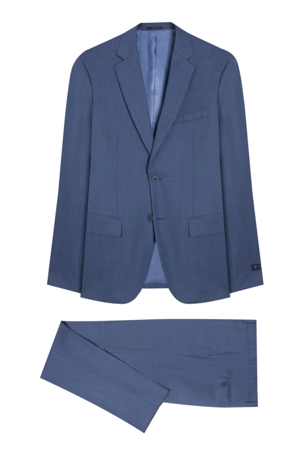 Costume Cross Dye Wool Blend Blue Grey                               