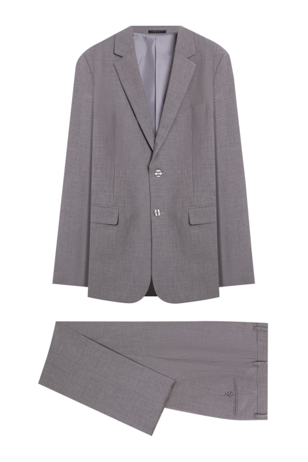 Costume Wool Blend Cinza Claro
