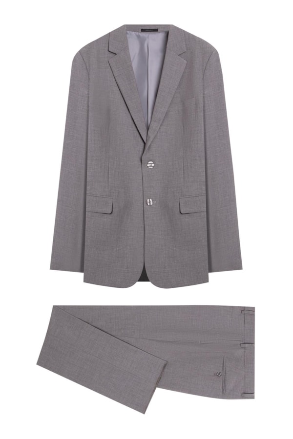 Costume Wool Blend Cinza Claro