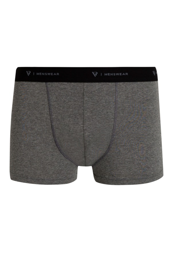 Cueca Boxer Básica Com Elástico Chumbo Mescla