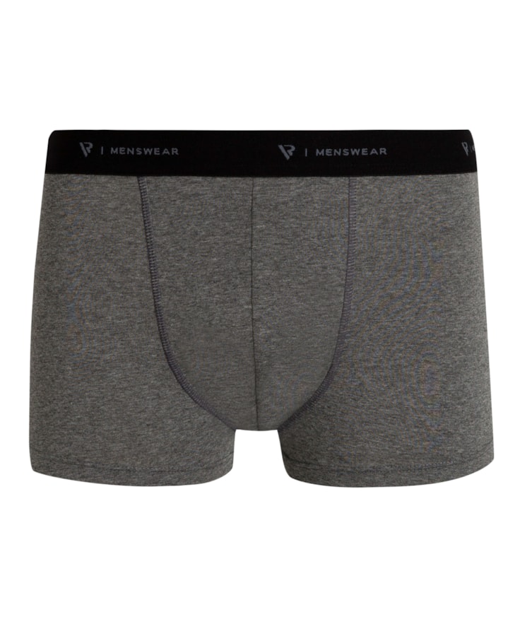 Cueca Boxer Básica Com Elástico Chumbo Mescla