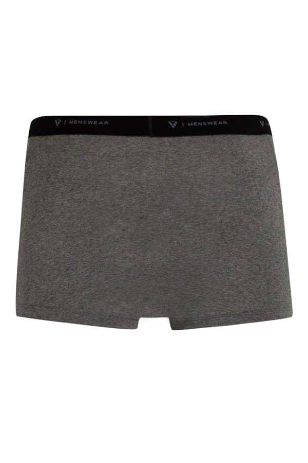 Cueca Boxer Básica Com Elástico Chumbo Mescla
