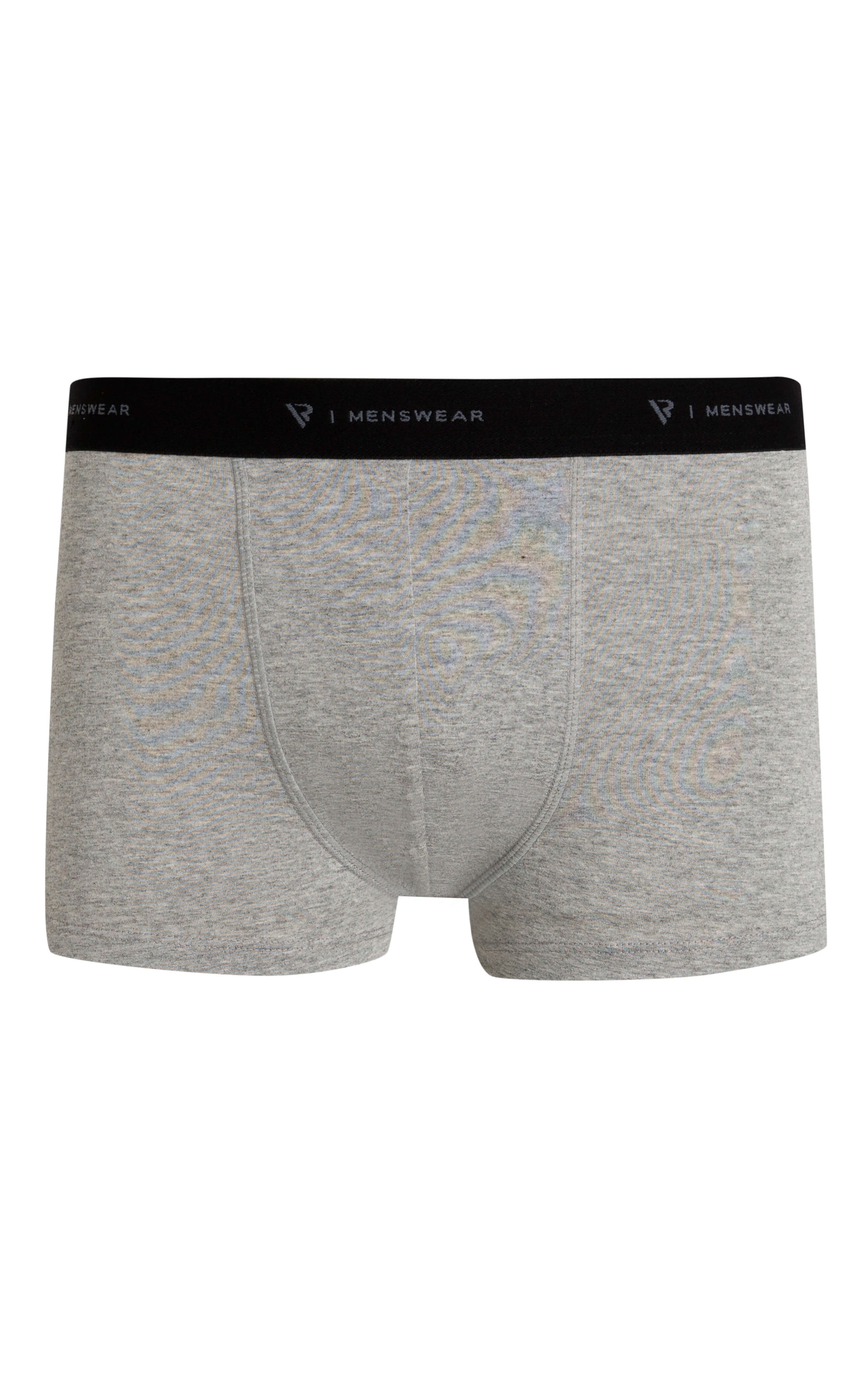 Cueca Boxer Básica Com Elástico Cinza Mescla