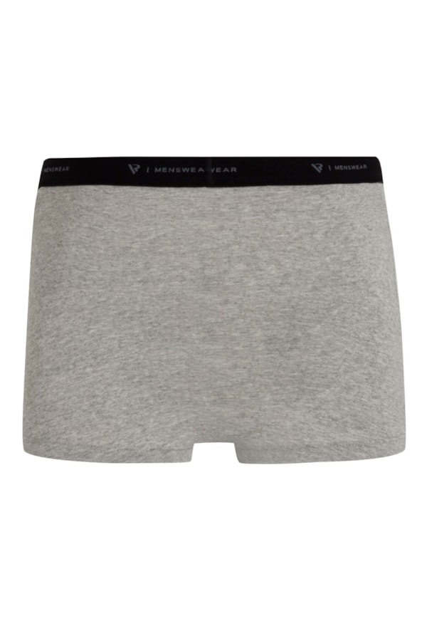 Cueca Boxer Básica Com Elástico Cinza Mescla
