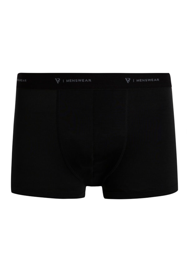 Cueca Boxer Básica Com Elástico Preto